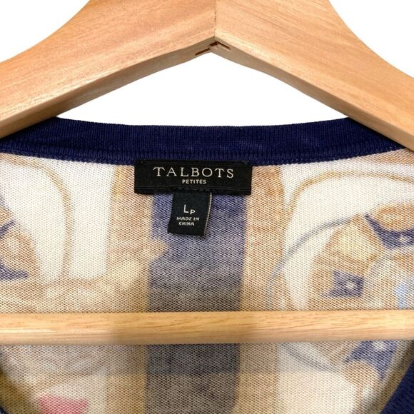 Talbots Status Print Charming Button Cardigan Sweater Size LP - Picture 11 of 11